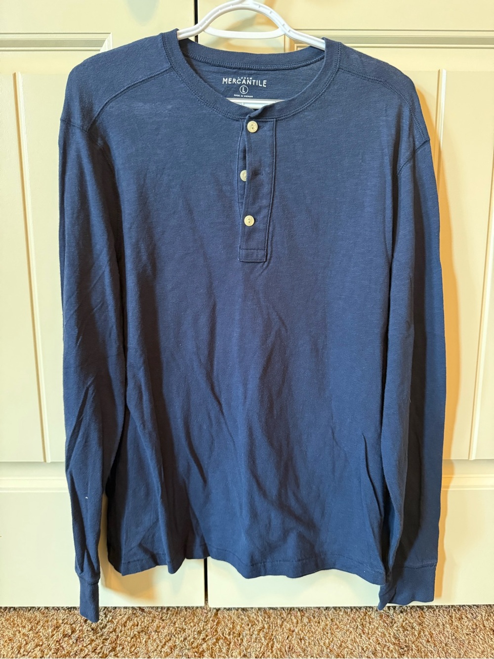 J. Crew Navy Long-Sleeve Henley Shirt